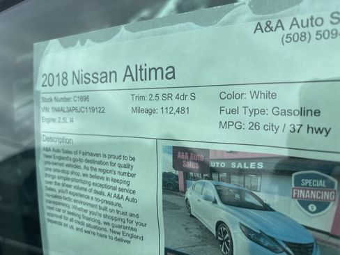 Used 2018 Nissan Altima 2.5 SR FWD image 6