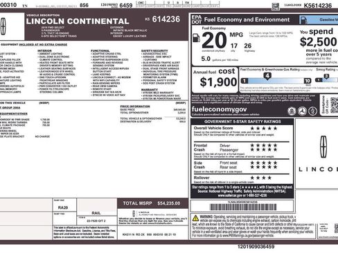 Used 2019 Lincoln Continental Select w/ Continental Climate Package FWD image 4