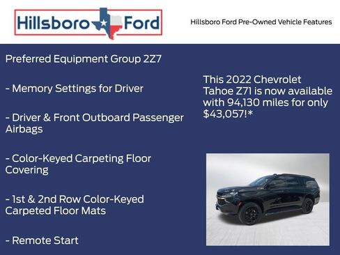 Used 2022 Chevrolet Tahoe Z71 w/ Luxury Package AWD/4WD image 3