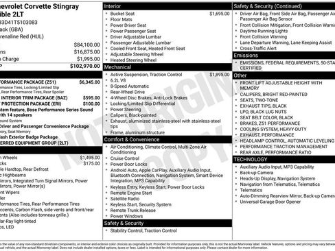 New 2026 Chevrolet Corvette Stingray Preferred Conv w/ Z51 Performance Package image 26