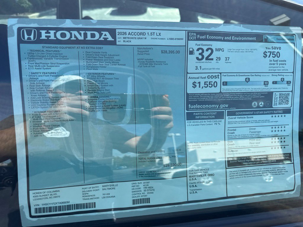 New 2026 Honda Accord LX image 11