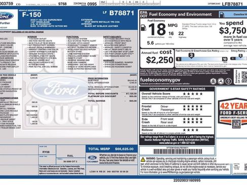 Used 2020 Ford F150 Platinum w/ Equipment Group 701A Luxury image 30