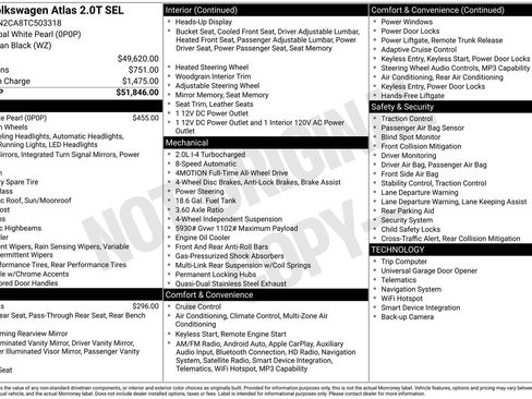 Certified 2026 Volkswagen Atlas SEL AWD/4WD image 42