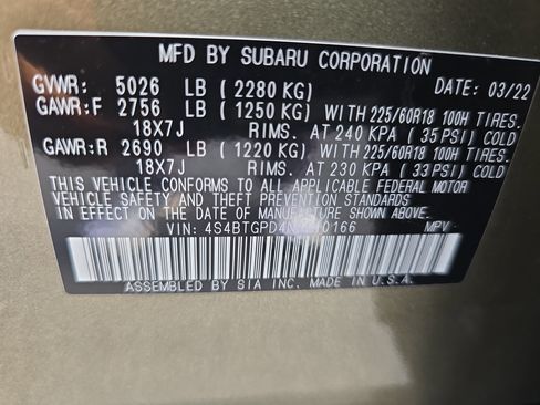 Used 2022 Subaru Outback Touring XT AWD/4WD image 37