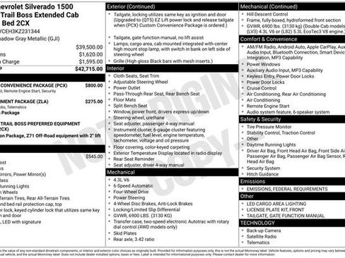 Used 2019 Chevrolet Silverado 1500 Custom Trail Boss w/ Custom Convenience Package image 5