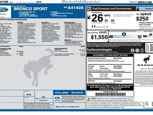 Used 2021 Ford Bronco Sport Outer Banks AWD/4WD image 6