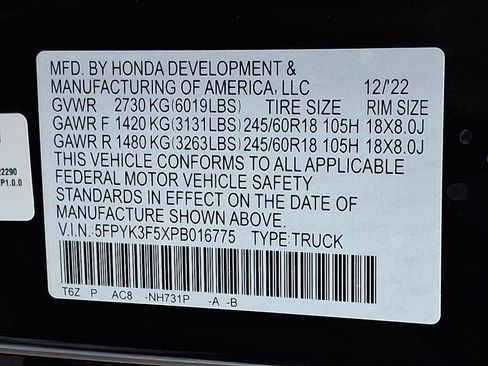 Used 2023 Honda Ridgeline RTL image 29