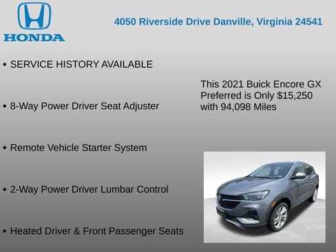 Used 2021 Buick Encore GX Preferred w/ Cold Weather Comfort Package AWD/4WD image 12
