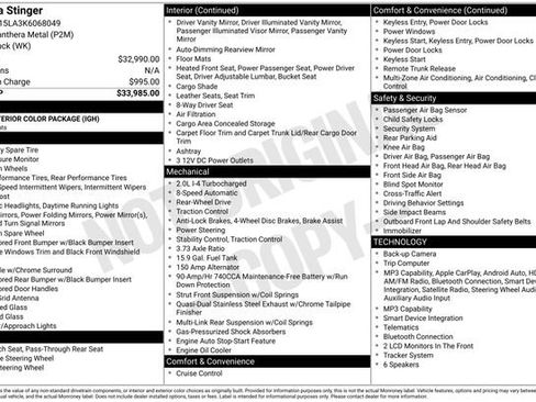 Used 2019 Kia Stinger RWD image 15