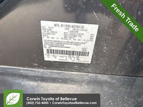 Used 2018 Ford Explorer Limited w/ Equipment Group 301A image 12