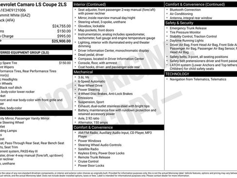 Used 2014 Chevrolet Camaro LS image 6