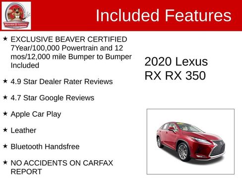 Used 2020 Lexus RX 350 AWD w/ Luxury Package image 4
