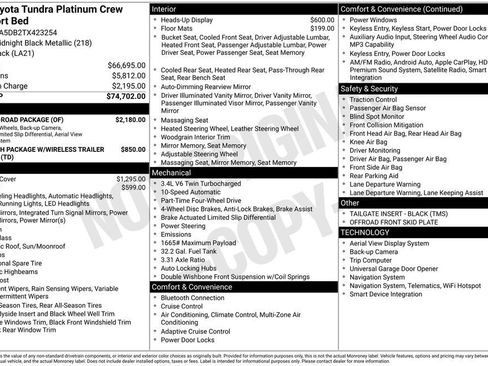 New 2026 Toyota Tundra Platinum w/ TRD Off-Road Package AWD/4WD image 7