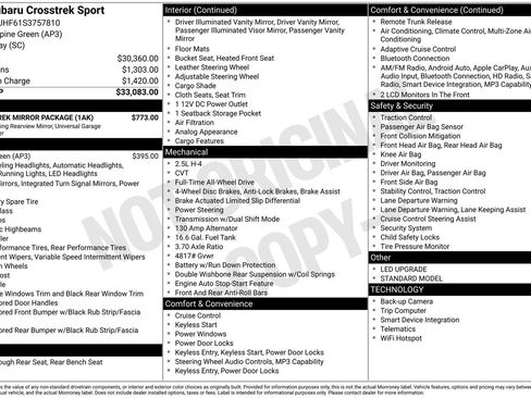 Certified 2025 Subaru Crosstrek 2.5i Sport w/ Crosstrek Mirror Package image 22