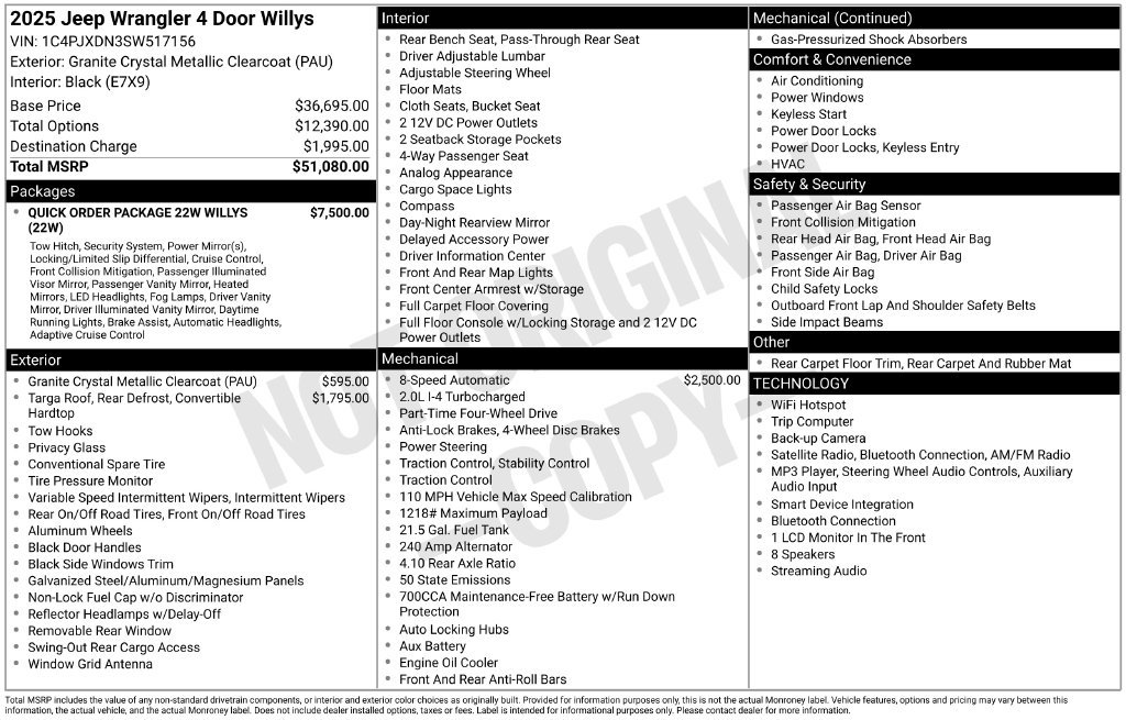 Used 2025 Jeep Wrangler Unlimited Sport AWD/4WD image 3