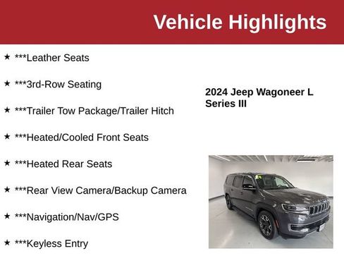 Used 2024 Jeep Wagoneer L Series III w/ Flexible Seating Group AWD/4WD image 10