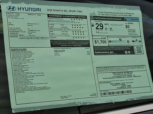 New 2026 Hyundai Sonata SEL image 14