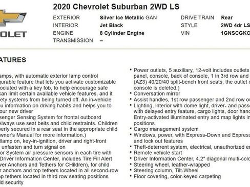 Used 2020 Chevrolet Suburban LS RWD image 13