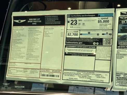 New 2026 Genesis G80 2.5T Sport Prestige image 17