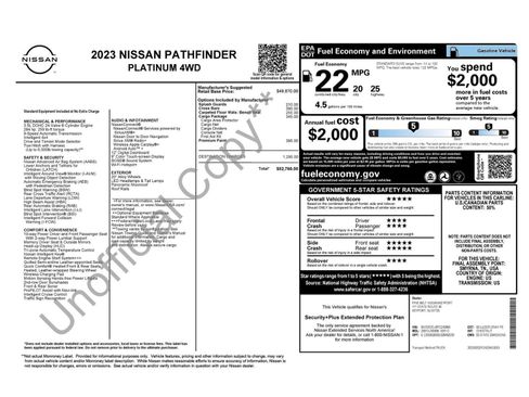 Used 2023 Nissan Pathfinder Platinum w/ Cargo Package AWD/4WD image 11
