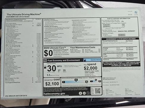New 2026 BMW 530i xDrive w/ Premium Package image 17