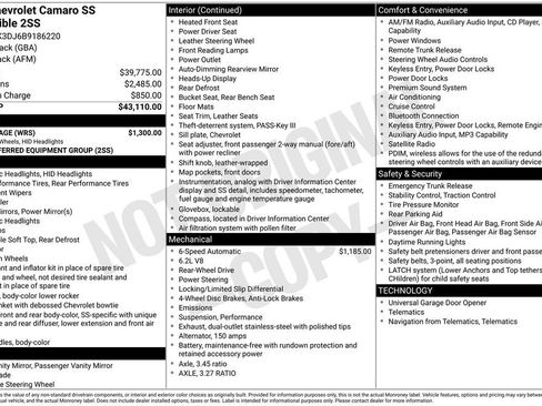 Used 2011 Chevrolet Camaro SS w/ RS Package image 3