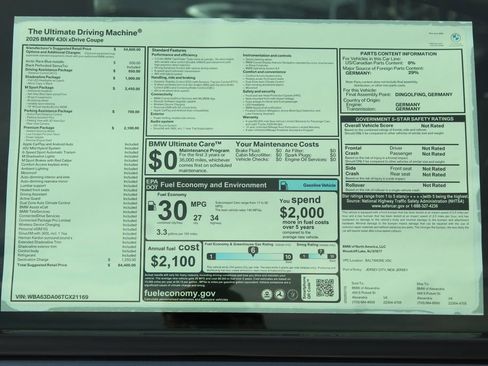 New 2026 BMW 430i xDrive Coupe w/ M Sport Package AWD/4WD image 2