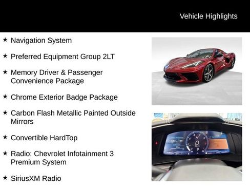 Used 2022 Chevrolet Corvette Stingray Preferred Conv w/ Chrome Exterior Badge Package image 8