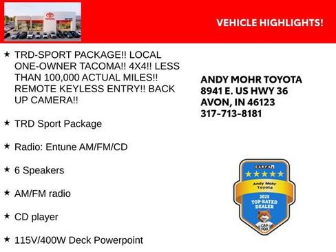 Used 2015 Toyota Tacoma 4x4 Double Cab w/ TRD Sport Package image 2