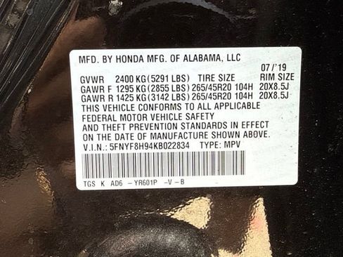 Used 2019 Honda Passport Touring image 9