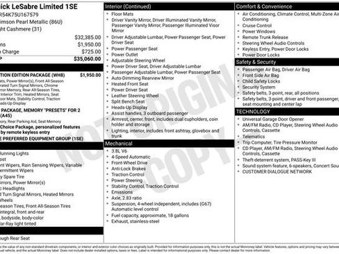 Used 2005 Buick Le Sabre Limited w/ Celebration Edition Package image 20