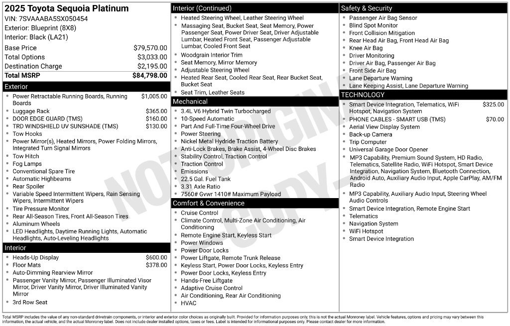 Used 2025 Toyota Sequoia Platinum AWD/4WD image 6