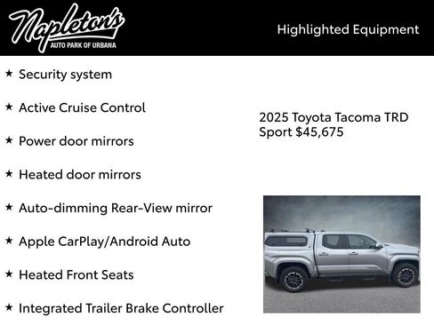 Used 2025 Toyota Tacoma TRD Sport w/ TRD Sport Upgrade Package AWD/4WD image 7