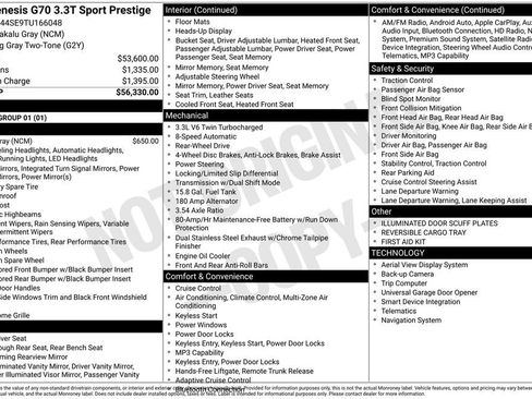 New 2026 Genesis G70 3.3T Sport Prestige image 4
