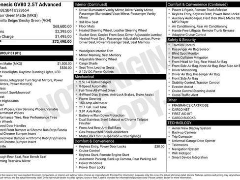 New 2026 Genesis GV80 2.5T Advanced AWD/4WD image 2
