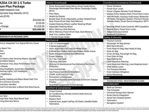 Used 2021 MAZDA CX-30 2.5 Turbo w/ Premium Plus Pkg image 34