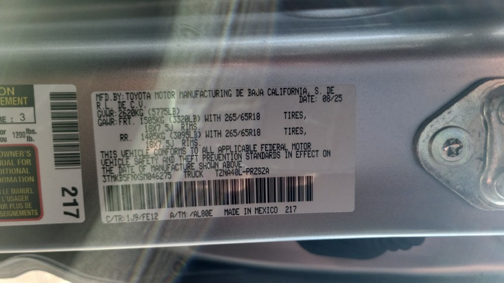 Certified 2025 Toyota Tacoma TRD Sport RWD image 23
