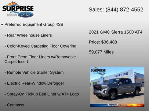 Used 2021 GMC Sierra 1500 AT4 w/ AT4 Preferred Package AWD/4WD image 12