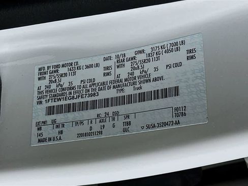 Certified 2018 Ford F150 Lariat w/ Equipment Group 502A Luxury image 23