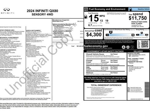 Used 2024 INFINITI QX80 Sensory w/ Cargo Package AWD/4WD image 3