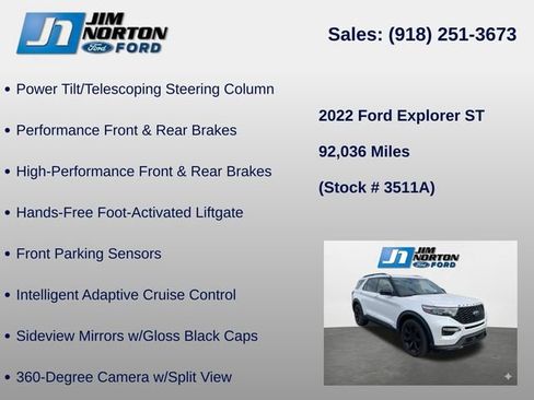 Used 2022 Ford Explorer ST w/ Equipment Group 401A AWD/4WD image 14