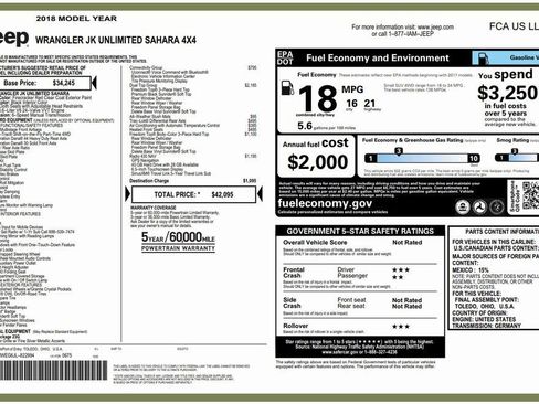 Used 2018 Jeep Wrangler Unlimited Sahara w/ Dual Top Group image 2