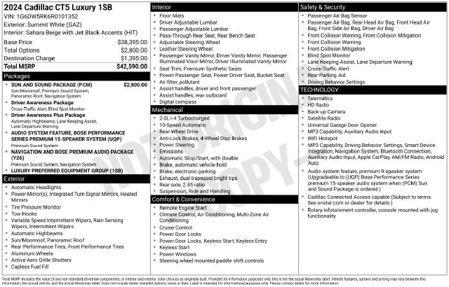 Certified 2024 Cadillac CT5 Luxury w/ Sun And Sound Package RWD image 4