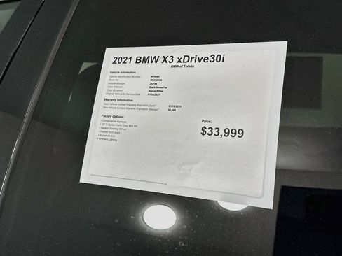 Used 2021 BMW X3 xDrive30i w/ Convenience Package AWD/4WD image 12