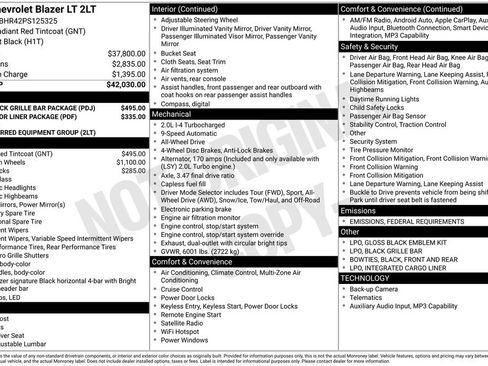 Used 2023 Chevrolet Blazer LT w/ LPO, Black Grille Bar Package image 44