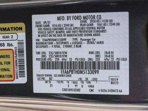 Used 2021 Ford Mustang Coupe w/ Equipment Group 101A RWD image 46