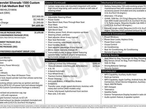 Used 2020 Chevrolet Silverado 1500 Custom w/ Custom Value Package AWD/4WD image 29