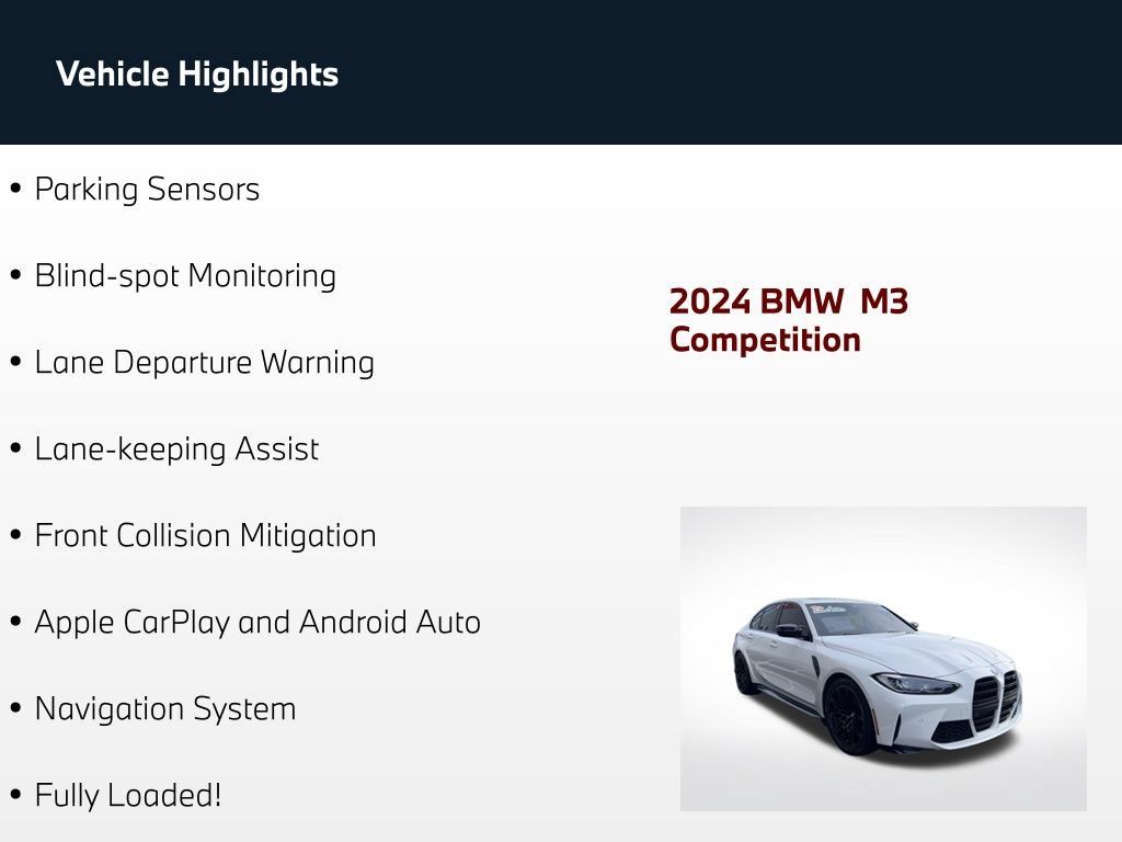 Used 2024 BMW M3 Competition RWD image 80