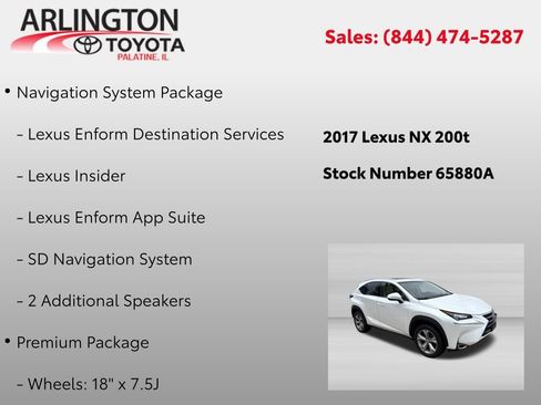 Used 2017 Lexus NX 200t AWD w/ Premium Package image 2