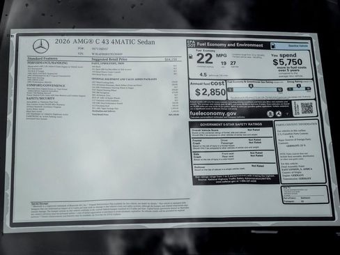 New 2026 Mercedes-Benz C 43 AMG 4MATIC Sedan image 26